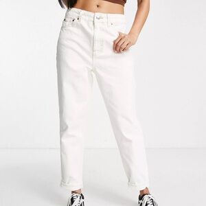 TopShop Petite Mom Jeans Off White Cream Women’s Size 24